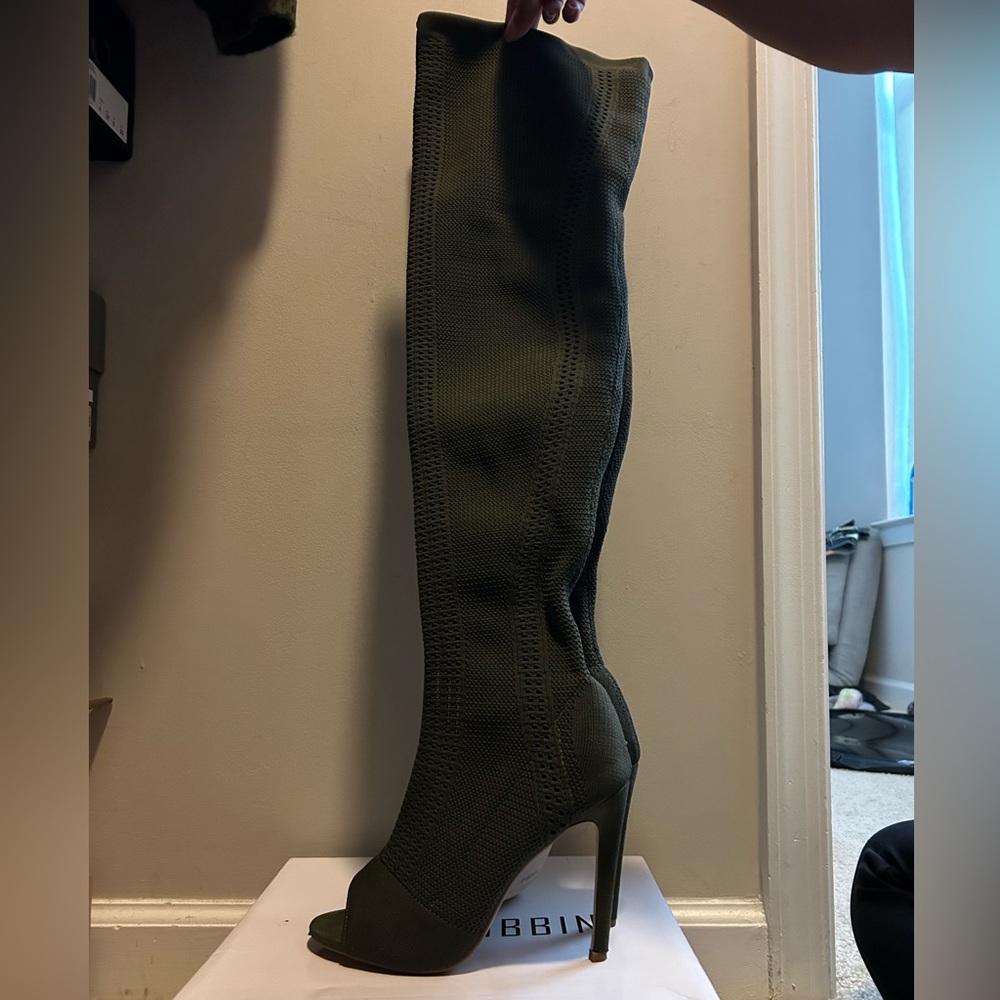 Thigh High Olive Green Boots